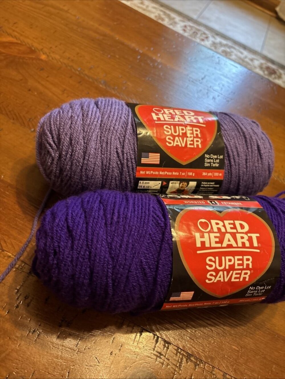Red Heart Purple Yarn Set Of 2 - Picture 3 of 8